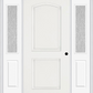 MMI 2 PANEL ARCH 3'0" X 6'8" FIBERGLASS SMOOTH EXTERIOR PREHUNG DOOR WITH 2 HALF LITE CLEAR OR PRIVACY/TEXTURED GLASS SIDELIGHTS 22