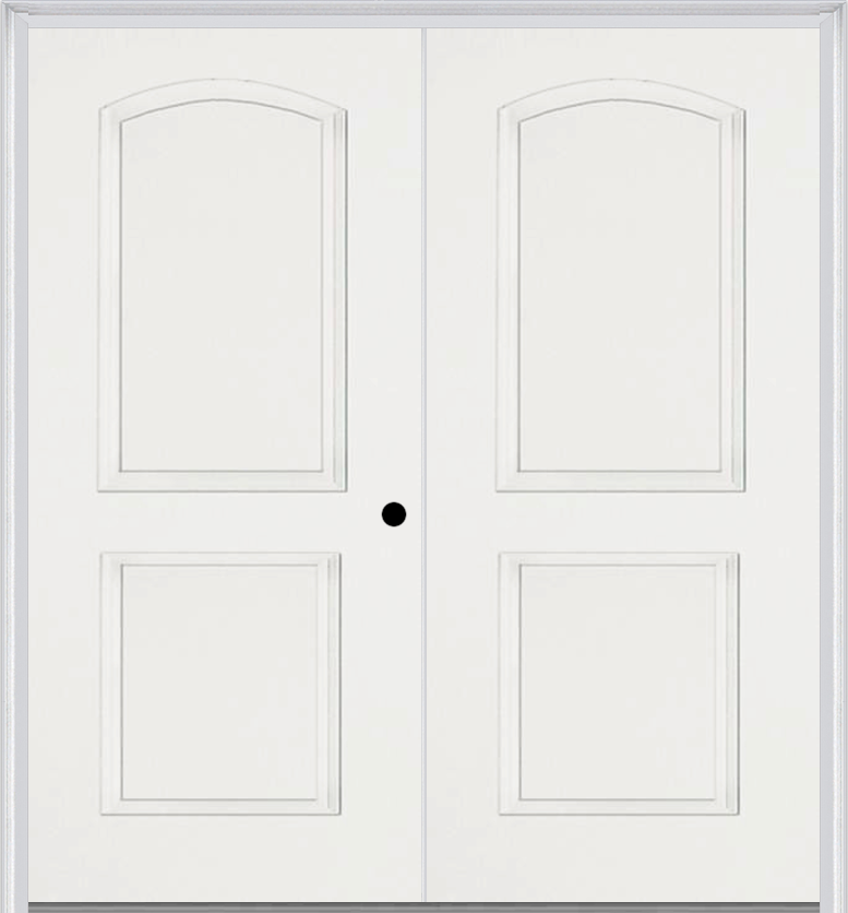 MMI TWIN/DOUBLE 2 PANEL ARCH 6'8" FIBERGLASS SMOOTH EXTERIOR PREHUNG DOOR 22