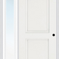 MMI 2 Panel Arch 3'0" X 6'8" Fiberglass Smooth Exterior Prehung Door With 1 Full Lite Clear Or Privacy/Textured Glass Sidelight 22