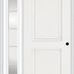 MMI 2 Panel Arch 3'0" X 6'8" Fiberglass Smooth Exterior Prehung Door With 1 Full Lite SDL Grilles Glass Sidelight 22