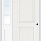MMI 2 PANEL ARCH 3'0" X 6'8" FIBERGLASS SMOOTH EXTERIOR PREHUNG DOOR WITH 1 HALF LITE SDL GRILLES GLASS SIDELIGHT 22