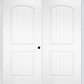 MMI TWIN/DOUBLE 2 PANEL ARCH PLANKED 6'8" FIBERGLASS SMOOTH EXTERIOR PREHUNG DOOR 200