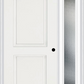MMI 2 Panel Arch 3'0" X 6'8" Fiberglass Smooth Exterior Prehung Door With 1 Full Lite Clear Or Privacy/Textured Glass Sidelight 22