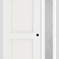 MMI 2 Panel Arch 3'0" X 6'8" Fiberglass Smooth Exterior Prehung Door With 1 Full Lite Clear Or Privacy/Textured Glass Sidelight 22