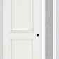 MMI 2 Panel Arch 3'0" X 6'8" Fiberglass Smooth Exterior Prehung Door With 1 Full Lite Clear Or Privacy/Textured Glass Sidelight 22