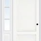 MMI 2 Panel 3'0" X 6'8" Fiberglass Smooth Exterior Prehung Door With 1 Low-E Glass 3/4 Lite SDL Grilles Sidelight 110