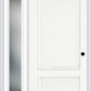 MMI 2 Panel 3'0" X 6'8" Fiberglass Smooth Exterior Prehung Door With 1 Full Lite Clear Or Privacy/Textured Glass Sidelight 110