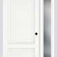 MMI 2 Panel 3'0" X 6'8" Fiberglass Smooth Exterior Prehung Door With 1 Full Lite Clear Or Privacy/Textured Glass Sidelight 110