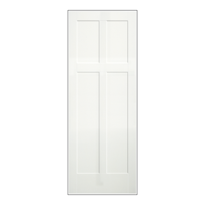 REEB 6'8 X 1-3/8 2 Short Panels Over 2 Long Panels Primed Flat Shaker Sticking Interior Door PR8762