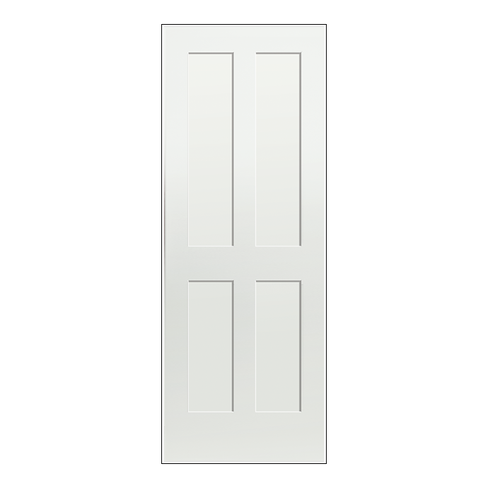 REEB 6'8 X 1-3/8 2 Long Panels Over 2 Short Panels Primed Flat Shaker Sticking Interior Door PR8744