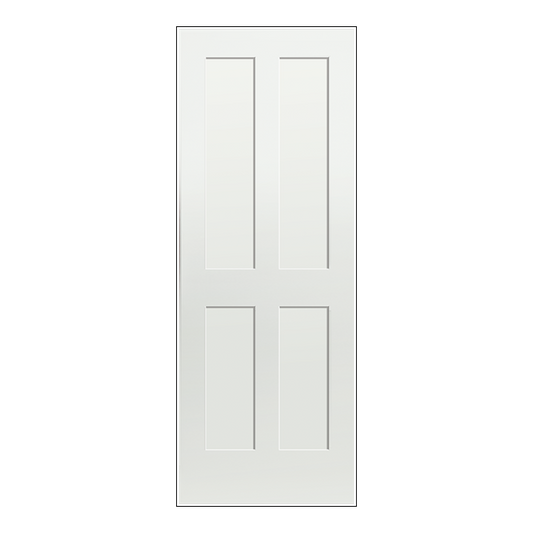 REEB 6'8 X 1-3/8 2 Long Panels Over 2 Short Panels Primed Flat Shaker Sticking Interior Door PR8744