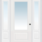 MMI 3/4 Lite 1 Panel 3'0" X 6'8" Fiberglass Smooth Exterior Prehung Door With 2 Clear 3/4 Lite Glass Sidelights 608