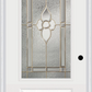 MMI 3/4 Lite 1 Panel 3'0" X 6'8" Fiberglass Smooth Nouveau Nickel Or Nouveau Patina Decorative Glass Exterior Prehung Door 608