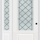 MMI 3/4 Lite 1 Panel 6'8" Fiberglass Smooth Harris Patina Exterior Prehung Door With 1 Harris Patina 3/4 Lite Decorative Glass Sidelight 608