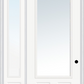 MMI 3/4 Lite 1 Panel Direct Glazed 3'0" X 8'0" Fiberglass Smooth Pro Clear Glass Exterior Prehung Door With 1 3/4 Lite 14 Inches Sidelight 147 Low-E Option