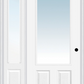 MMI 3/4 Lite 2 Panel 3'0" X 6'8" Fiberglass Smooth Exterior Prehung Door With 1 Clear 3/4 Lite Glass Sidelight 147
