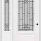 MMI 3/4 Lite 1 Panel 6'8" Fiberglass Smooth Courtyard Nickel Vein Wrought Iron Exterior Prehung Door With 1 Courtyard Nickel Vein Wrought Iron 3/4 Lite Decorative Glass Sidelight 608