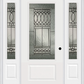 MMI 3/4 Lite 1 Panel 6'8" Fiberglass Smooth Paris Patina Exterior Prehung Door With 2 Paris Patina 3/4 Lite Decorative Glass Sidelights 608
