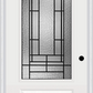 MMI 3/4 LITE 1 PANEL 3'0" X 6'8" FIBERGLASS SMOOTH PEMBROOK PATINA DECORATIVE GLASS EXTERIOR PREHUNG DOOR 608