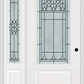 MMI 3/4 Lite 1 Panel 6'8" Fiberglass Smooth Selwyn Patina Exterior Prehung Door With 1 Selwyn Patina 3/4 Lite Decorative Glass Sidelight 608
