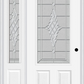 MMI 3/4 Lite 2 Panel 6'8" Fiberglass Smooth Grace Nickel Or Grace Patina Exterior Prehung Door With 1 Grace Nickel/Patina 3/4 Lite Decorative Glass Sidelight 607