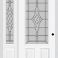 MMI 3/4 Lite 2 Panel 6'8" Fiberglass Smooth Grace Nickel Or Grace Patina Exterior Prehung Door With 1 Grace Nickel/Patina 3/4 Lite Decorative Glass Sidelight 607