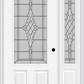 MMI 3/4 Lite 2 Panel 6'8" Fiberglass Smooth Grace Nickel Or Grace Patina Exterior Prehung Door With 1 Grace Nickel/Patina 3/4 Lite Decorative Glass Sidelight 607