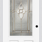 MMI 3/4 Lite 2 Panel 3'0" X 6'8" Fiberglass Smooth Nouveau Nickel Or Nouveau Patina Decorative Glass Exterior Prehung Door 607