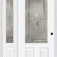 MMI 3/4 Lite 2 Panel 6'8" Fiberglass Smooth Nouveau Nickel Or Nouveau Patina Exterior Prehung Door With 1 Nouveau Brass/Nickel/Patina 3/4 Lite Decorative Glass Sidelight 607