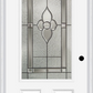 MMI 3/4 Lite 2 Panel 3'0" X 6'8" Fiberglass Smooth Nouveau Nickel Or Nouveau Patina Decorative Glass Exterior Prehung Door 607