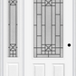 MMI 3/4 Lite 2 Panel 6'8" Fiberglass Smooth Courtyard Nickel Vein Wrought Iron Exterior Prehung Door With 1 Courtyard Nickel Vein Wrought Iron 3/4 Lite Decorative Glass Sidelight 607