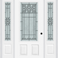 MMI 3/4 Lite 2 Panel 6'8" Fiberglass Smooth Selwyn Patina Exterior Prehung Door With 2 Selwyn Patina 3/4 Lite Decorative Glass Sidelights 607