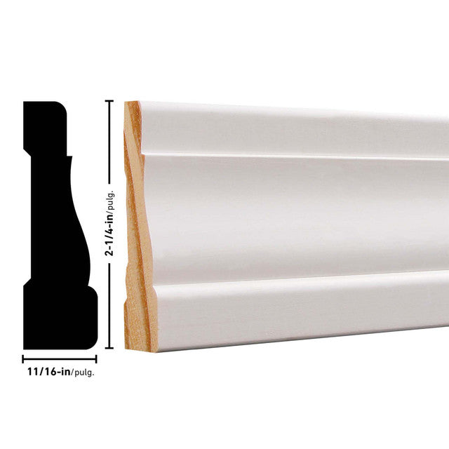 356 (Similar to WM356) 14' Primed Pine Fat Edge Casing Molding (12-Value Pack)