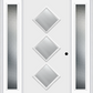 MMI 3 Lite Diamond 3'0" X 6'8" Fiberglass Smooth Clear Or Frosted Glass Exterior Prehung Door With 2 Craftsman Full Lite Low-E Sidelights 840D3