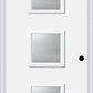 MMI 3 LITE SQUARE 6'8" FIBERGLASS SMOOTH CLEAR OR FROSTED GLASS EXTERIOR PREHUNG DOOR 840Q3