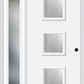 MMI 3 Lite Square 3'0" X 6'8" Fiberglass Smooth Clear Or Frosted Glass Exterior Prehung Door With 1 Craftsman Full Lite Low-E Sidelight 840Q3