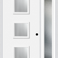MMI 3 Lite Square 3'0" X 6'8" Fiberglass Smooth Clear Or Frosted Glass Exterior Prehung Door With 1 Craftsman Full Lite Low-E Sidelight 840Q3
