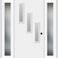 MMI 3 Lite Vertical Hinge/Stop Side 3'0" X 6'8" Fiberglass Smooth Clear Or Frosted Glass Exterior Prehung Door With 2 Craftsman Full Lite Low-E Sidelights 842V3H Or 842V3S