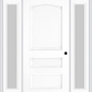 MMI 3 Panel 3'0" X 6'8" Fiberglass Smooth Exterior Prehung Door With 2 Full Lite Clear Or Privacy/Textured Glass Sidelights 31