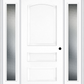MMI 3 Panel 3'0" X 6'8" Fiberglass Smooth Exterior Prehung Door With 2 Full Lite Clear Or Privacy/Textured Glass Sidelights 31