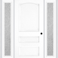 MMI 3 Panel 3'0" X 6'8" Fiberglass Smooth Exterior Prehung Door With 2 Full Lite Clear Or Privacy/Textured Glass Sidelights 31