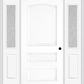 MMI 3 Panel 3'0" X 6'8" Fiberglass Smooth Exterior Prehung Door With 2 Half Lite Clear Or Privacy/Textured Glass Sidelights 31