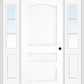 MMI 3 Panel 3'0" X 6'8" Fiberglass Smooth Exterior Prehung Door With 2 Half Lite SDL Grilles Sidelights 31