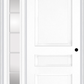 MMI 3 Panel 3'0" X 6'8" Fiberglass Smooth Exterior Prehung Door With 1 Full Lite SDL Grilles Glass Sidelight 31
