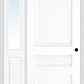 MMI 3 Panel 3'0" X 6'8" Fiberglass Smooth Exterior Prehung Door With 1 Half Lite Clear Or Privacy/Textured Glass Sidelight 31