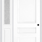 MMI 3 Panel 3'0" X 6'8" Fiberglass Smooth Exterior Prehung Door With 1 Half Lite Clear Or Privacy/Textured Glass Sidelight 31