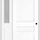 MMI 3 Panel 3'0" X 6'8" Fiberglass Smooth Exterior Prehung Door With 1 Half Lite Clear Or Privacy/Textured Glass Sidelight 31