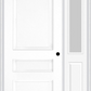 MMI 3 Panel 3'0" X 6'8" Fiberglass Smooth Exterior Prehung Door With 1 Half Lite Clear Or Privacy/Textured Glass Sidelight 31