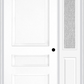MMI 3 Panel 3'0" X 6'8" Fiberglass Smooth Exterior Prehung Door With 1 Half Lite Clear Or Privacy/Textured Glass Sidelight 31