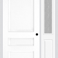 MMI 3 Panel 3'0" X 6'8" Fiberglass Smooth Exterior Prehung Door With 1 Half Lite Clear Or Privacy/Textured Glass Sidelight 31
